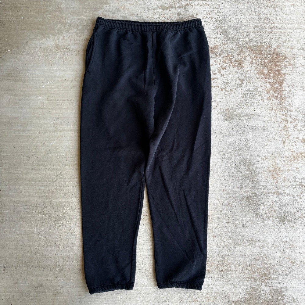 Vintage Fruit of the Loom Sweatpants Mens Large Black Fleece Joggers Retro L